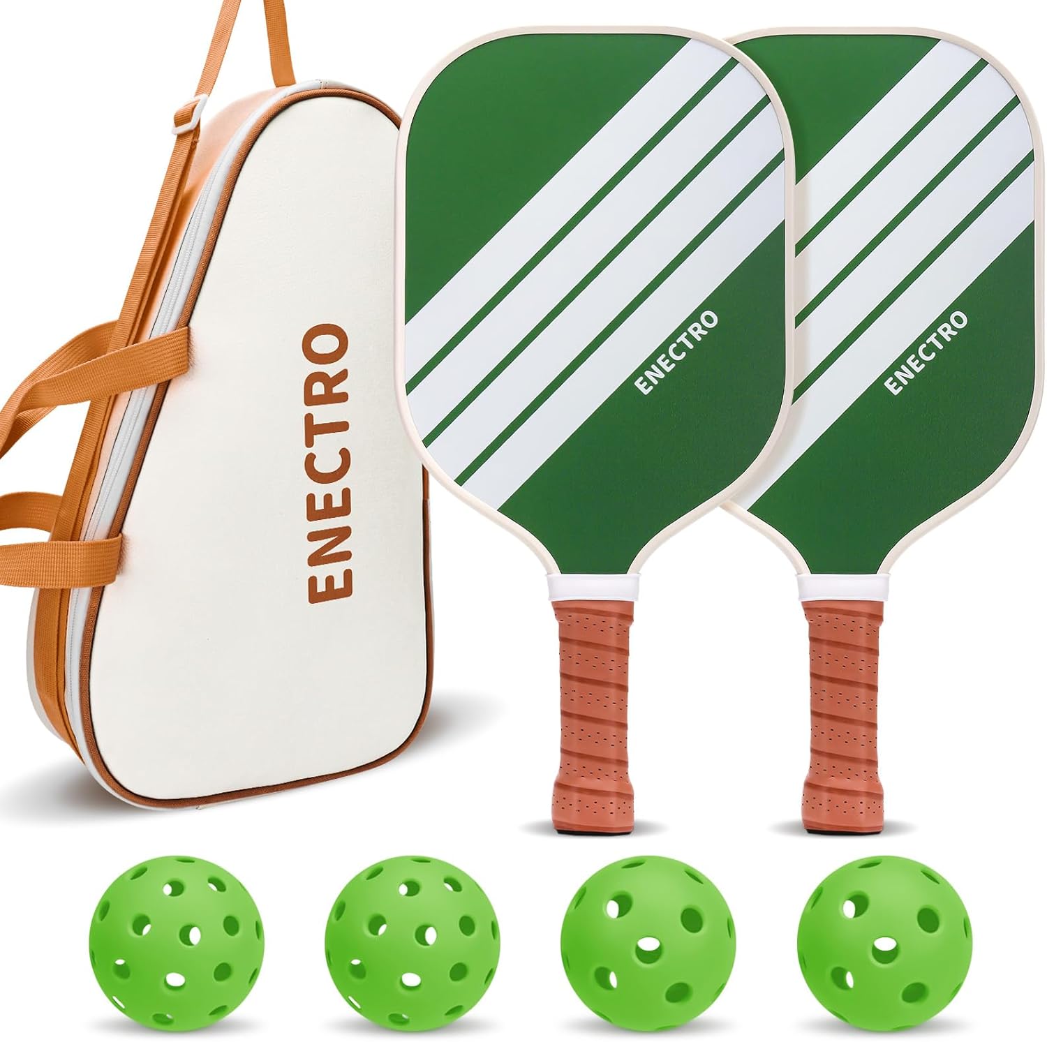Pickleball Paddles Set of 2, USAPA Approved Fiberglass Pickle Ball Set with 2 Cute Lightweight Pickleball Rackets, 2 Indoor &2 Outdoor Balls, 1 Pickleball Bag for Women, Beginner, Youth