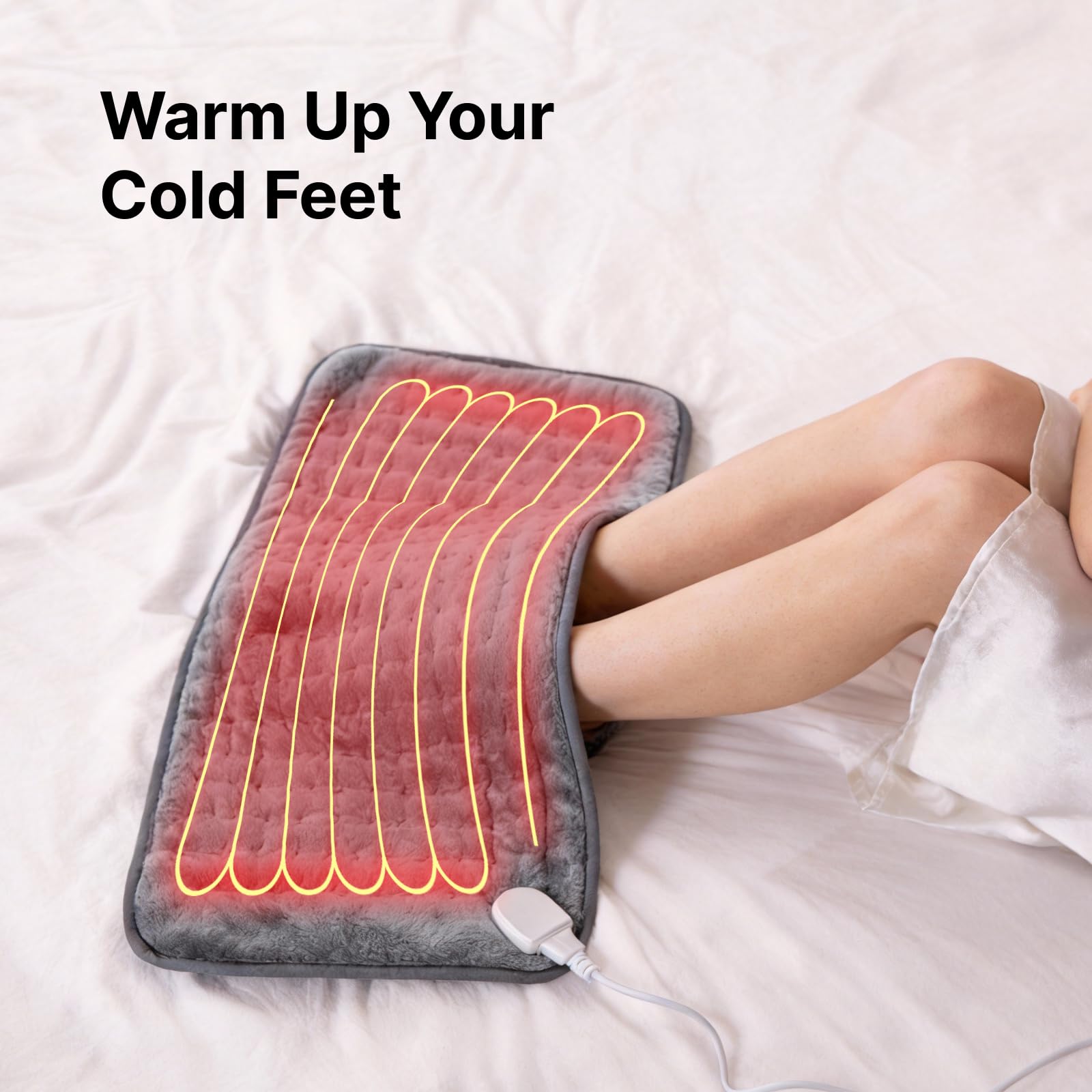 Almohadilla térmica para aliviar el dolor de espalda, cuello y hombro, almohadilla térmica eléctrica con 6 niveles de calor, opción de calor húmedo, apagado automático, calentamiento rápido