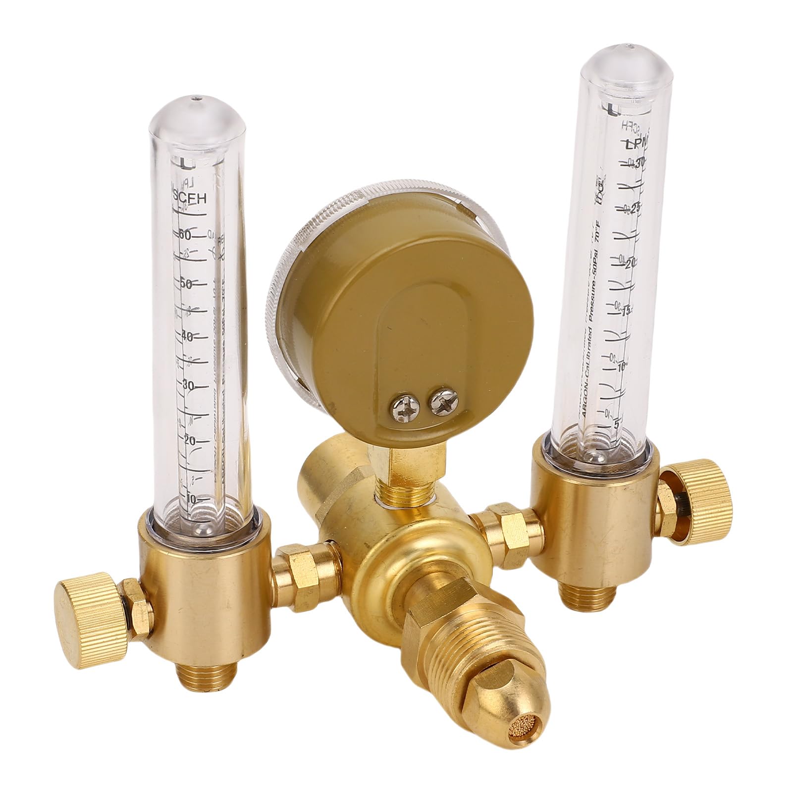 Generic Przepływomierz Argonowy z Podwójnym Wyjściem Niezawodny Regulator Gazu z Mosiądzu do Precyzyjnych zastosowań MIG TIG 0-60CFH 0-4500PSI