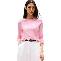 Tommy Hilfiger Donna Pullover Pullover in Maglia, Rosa (Classic Pink)
