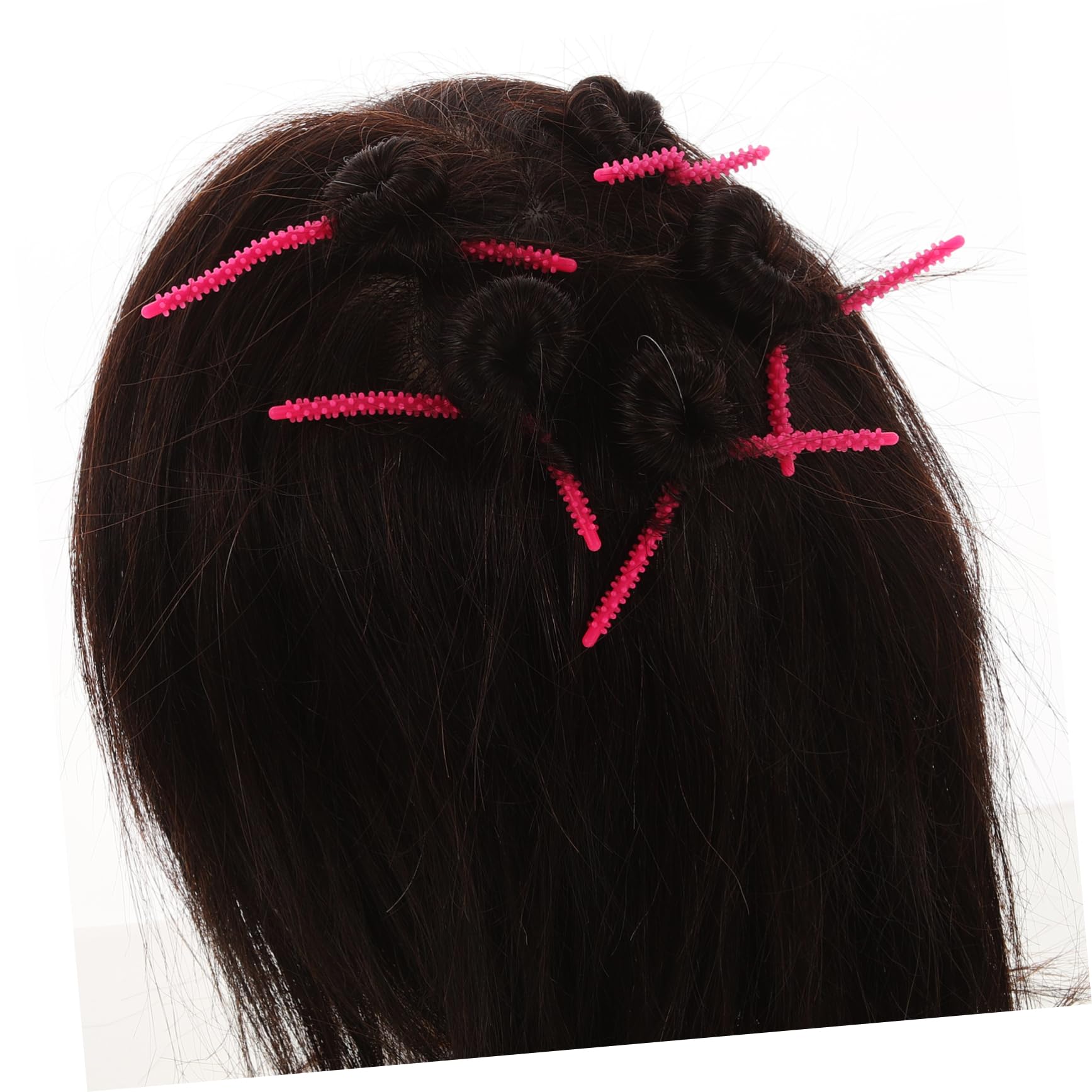 WOONEKY 50 Piezas Bigudíes de Silicona para Rizar Cabello Herramientas de Estilismo de Pelo Rizadores de para Cabello Pequeño Color Rosa