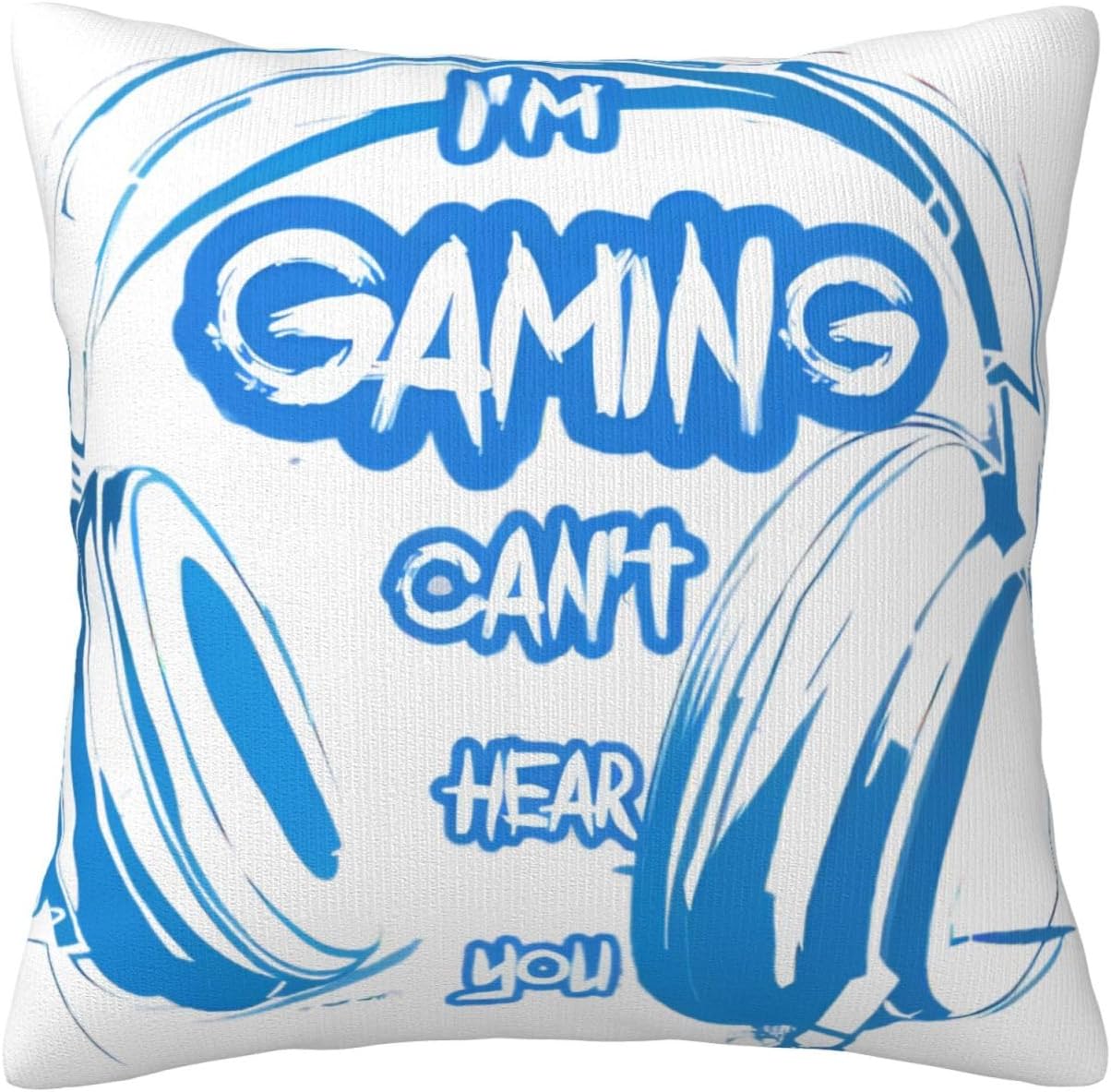 I'm Gaming Can't Hear You Double Sided Faux Fur Pillow Cover with Hidden Zipper - Soft Decorative Pillow Case for Sofa Bed Car