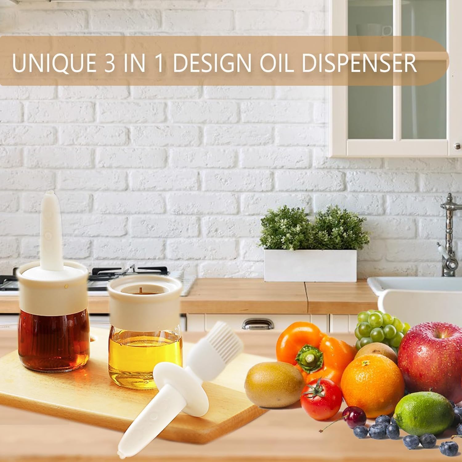 click2shop Silicone Oil Brush with High-Temperature Resistant Bottle | Integrated Basting & Cooking Tool for Barbecue, Baking, and Kitchen Use | Refillable Dispenser for Home & Kitchen 4