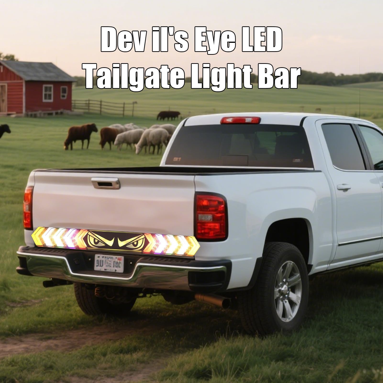 Tira de luz LED para portón trasero, luces LED para portón trasero, señal de, decoración impermeable con diseño de ojos para conducir, construcción, carreras, camping todoterreno