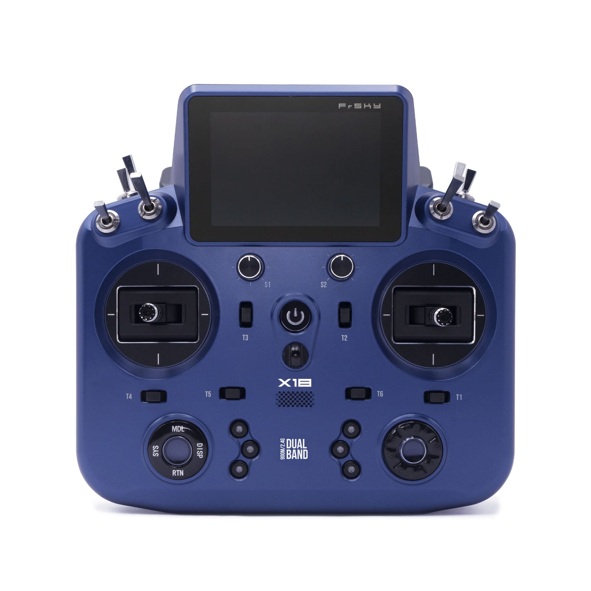 FrSkyTandem X18 Radio Transmitter Dual-Band 2.4GHz & 900MHz TD System 4ms Low Latency Color Touchscreen ETHOS OS Metal Hall Gimbals 24CH Access/ACCST D16 / TD Receiver Compatible(Blue)