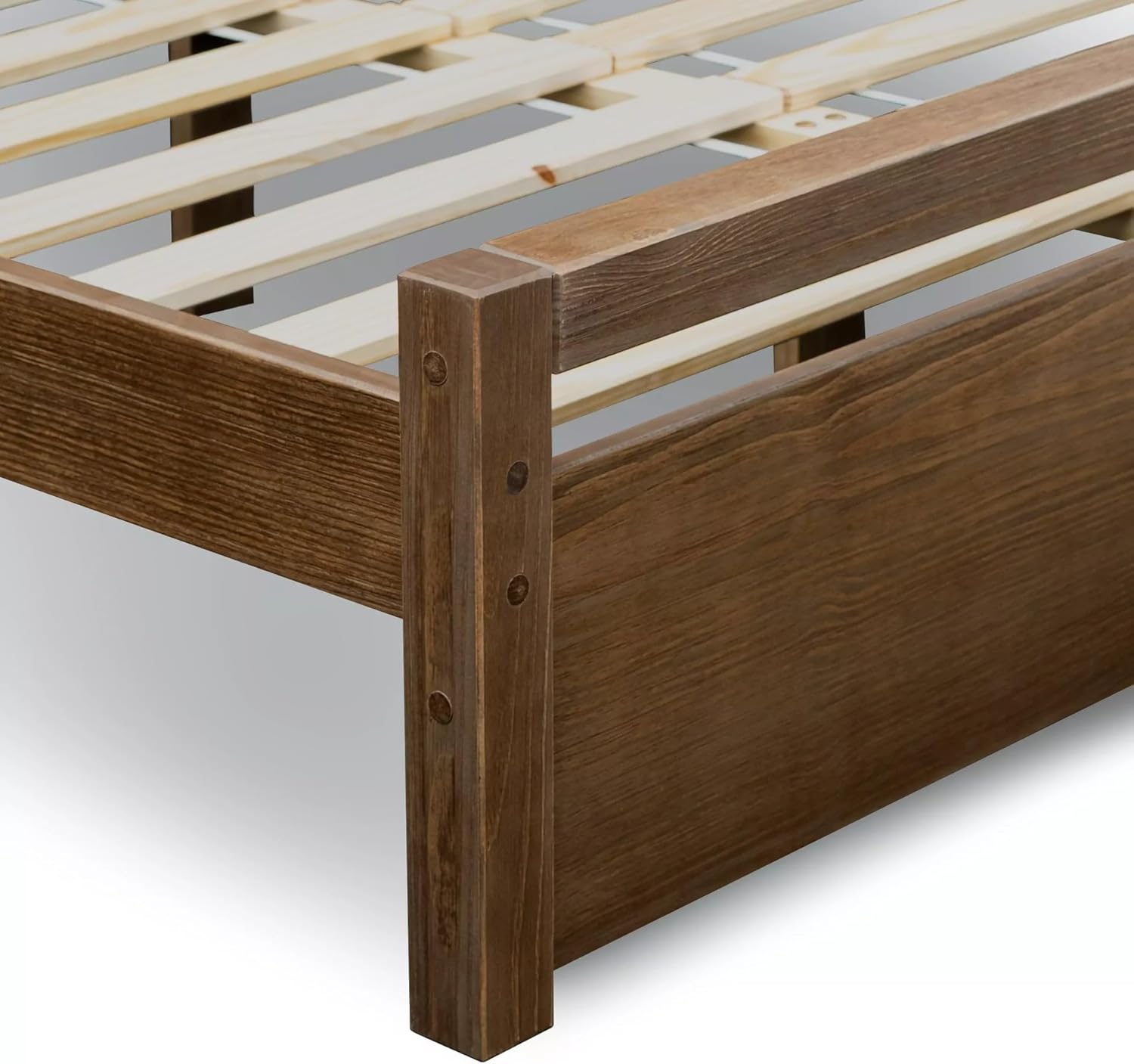 Grain Wood Furniture Loft King Size Solid Wood Bed, Brushed Mocha