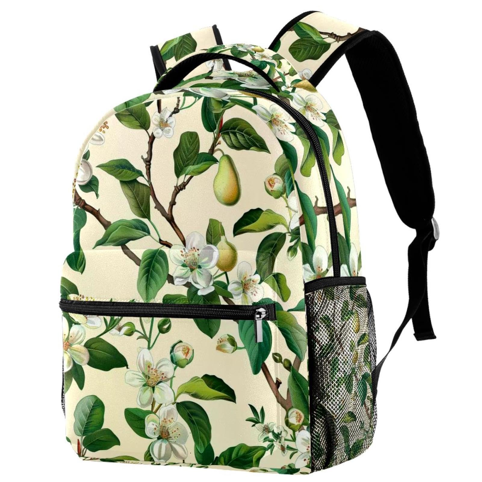 Sac à dos de voyage enfants fleurs blanches multicolore avec poche bouteille - 7