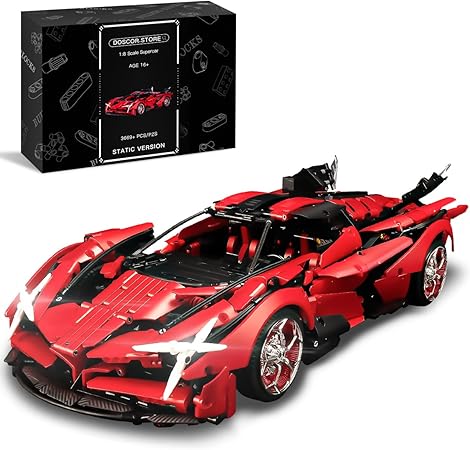 DOSCOR Apello EVO Sports Car Building Kit,1:8 Scale Technical Super Car Building Blocks Set for Adults,Men&Teens,Adult Collectible Model and Engineering Toy(3669+ Pcs)