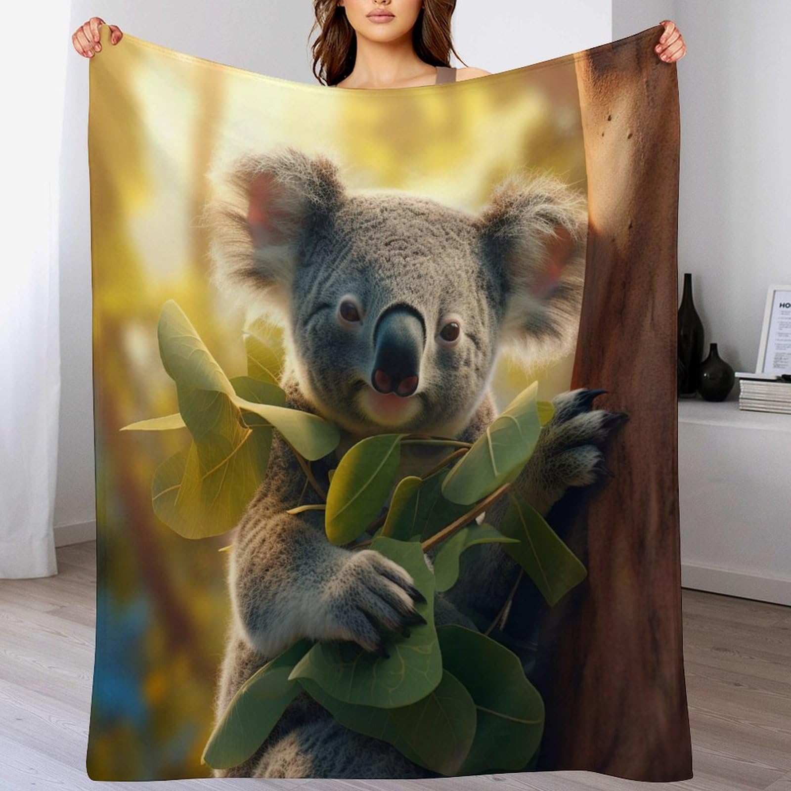 Couverture polaire koala 150x200 plaid canapé flanelle voyage lit