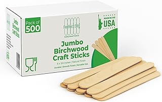 Perfect Stix Jumbo Birchwood Craft Sticks, 6 x 3/4 inches, Natural, 500 Count, Made in USA