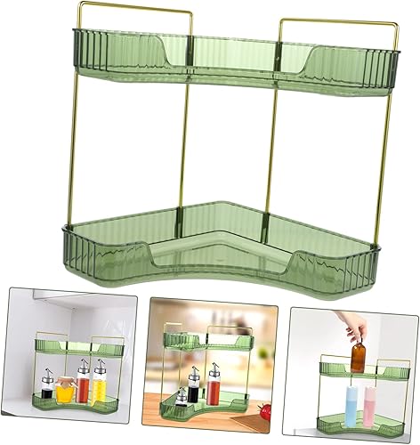Miniatura 3 de Estante organizador de esquina de ducha, transparente, dos estantes de almacenamiento para baño y cocina, práctico mostrador de especias y