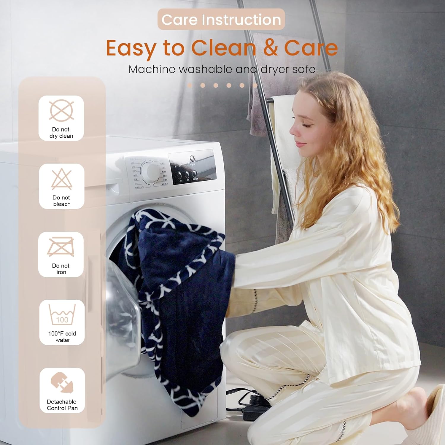 Heated Throw Blanket Electric Blanket with Built-in Button Controller 50"x60" One-Touch Ultra Cozy Soft Warm Heating Electric Blanket with 4 Heat Levels & 4 Hours Auto-Off Overheat - Image 7