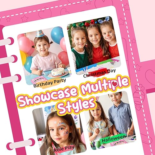 Miniatura 8 de Kit de maquillaje para niños, kit de pintura facial lavable, kits de maquillaje para niñas de 4 a 12 años, rotulador de cara corporal, rotuladores