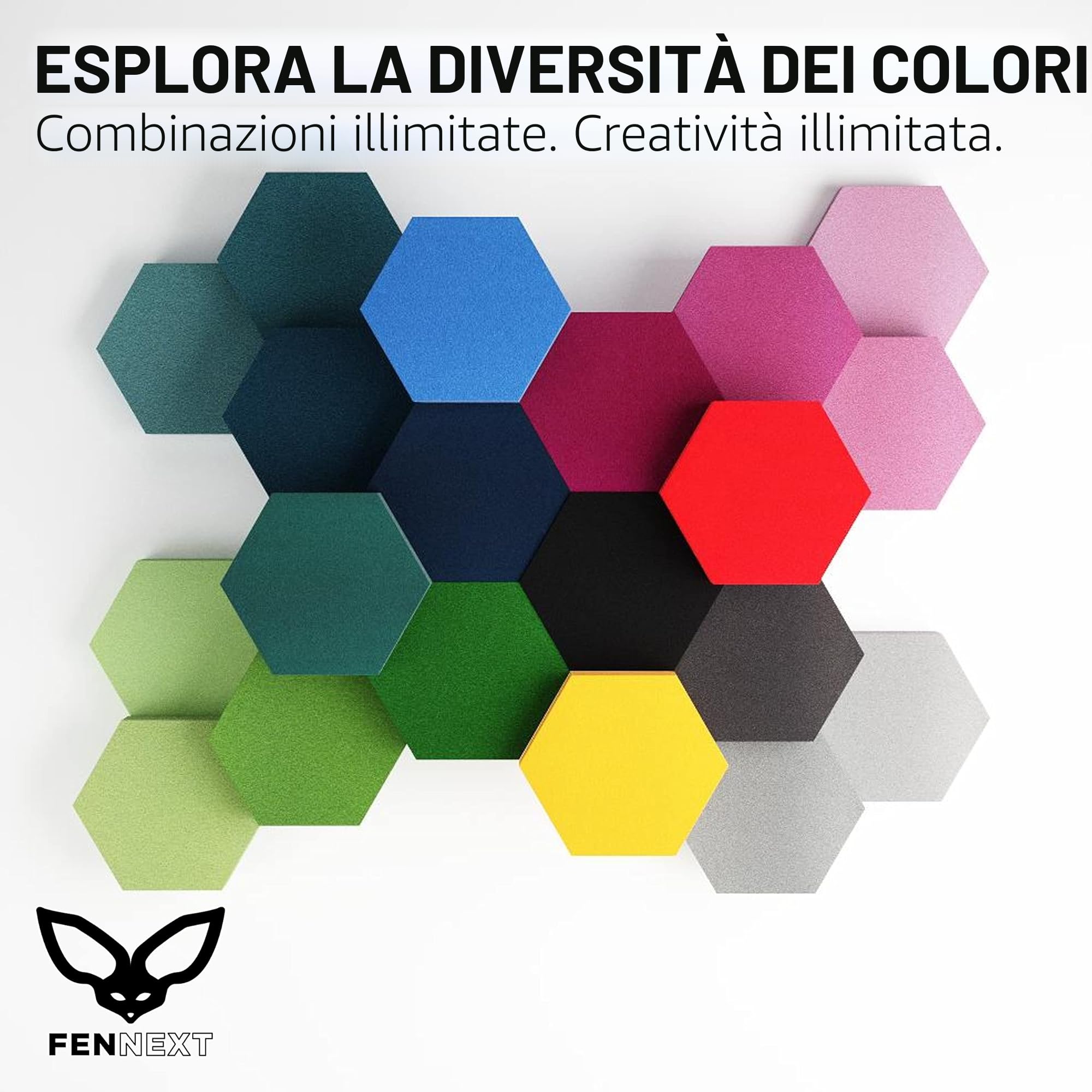 Velvet Pannelli Fonoassorbenti Design – Ottimizzazione del suono e anti-riverbero per gaming, YouTube Studio, ufficio, 8x Pannelli decorativi 3D per parete OCEAN SHADES