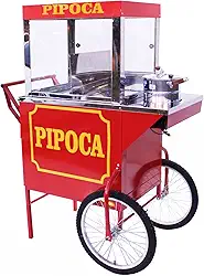 Carrinho de pipoca retro elétrico doce e salgada com resistência elétrica 110 Ou 220 Mod 4246