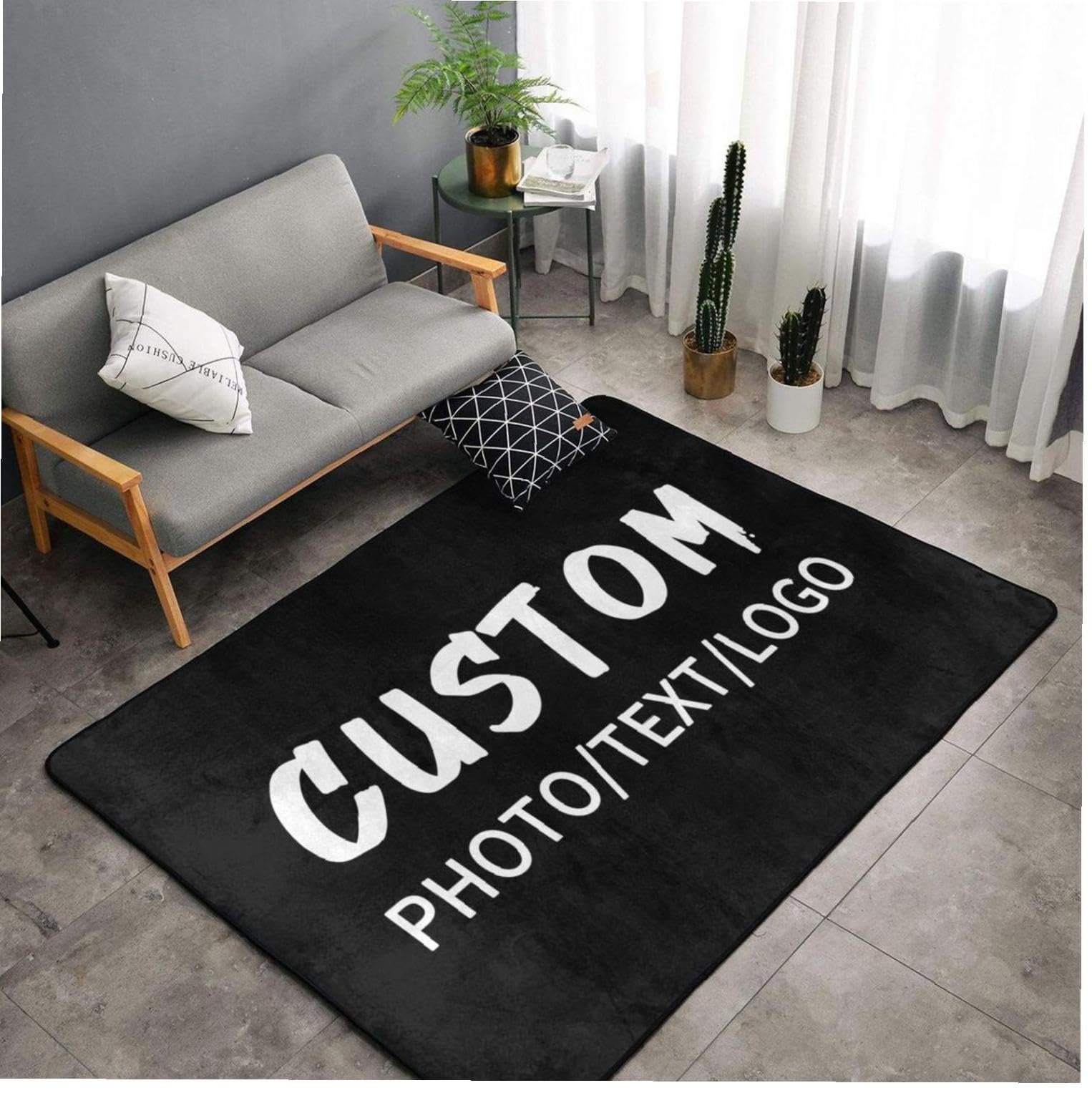 Tapis personnalisé avec Image Photo et Logo - Tapis personnalisé antidérapant Lavable - pour Maison, Bureau, Chambre à Coucher, Salon, intérieur et extérieur - 150 x 100 cm