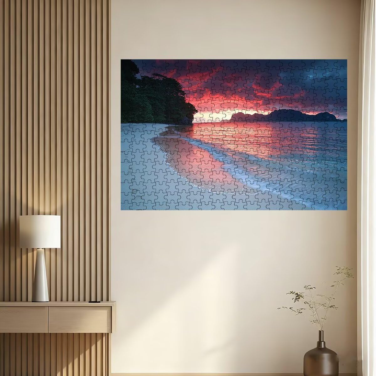 Puzzle 2000 Pezzi Tramonto, Puzzle Adulti Spiaggia, Puzzles in Legno con Squisita Scatola di Imballaggio, Classici Puzzles Educativi per Adulti eTutta La Famiglie, Come Regalo Uomo, Decor Casa -2507