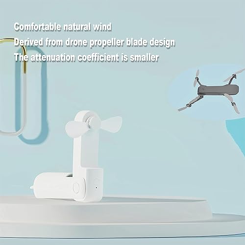 Miniatura 5 de Mini ventilador portátil, batería de larga duración de 2000 mAh de 48 horas, ventilador plegable de carga USB, multifuncional que es un ventilador