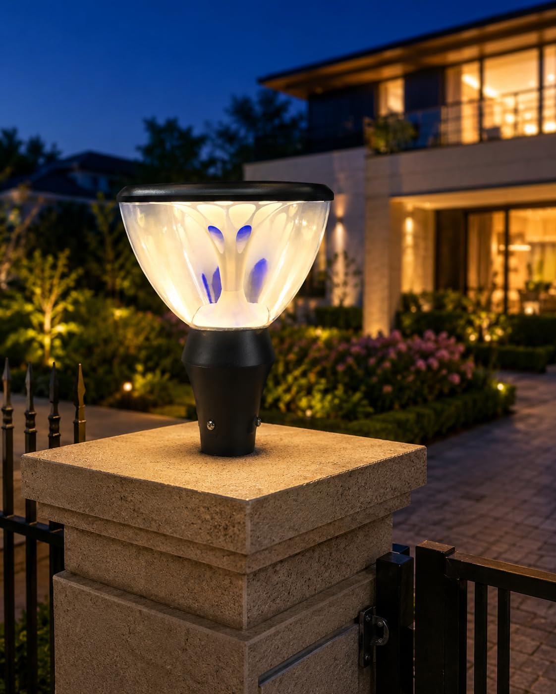 Bloom Series LED Outdoor Gate Light | Decorative Pillar Light for Gate, Compound Wall & Garden | Premium Waterproof Outdoor Lamp | Modern Villa Entrance Light | Black Finish-image-37