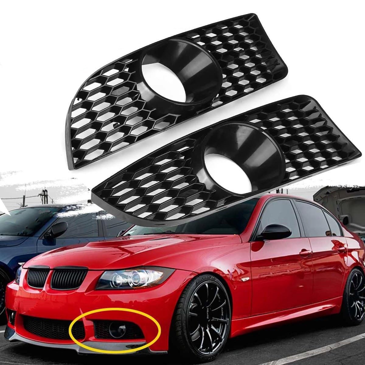 Auto mistlamp grille Voor BMW 335i 328i E90 E91 LCI 2008 2009 2010 2011