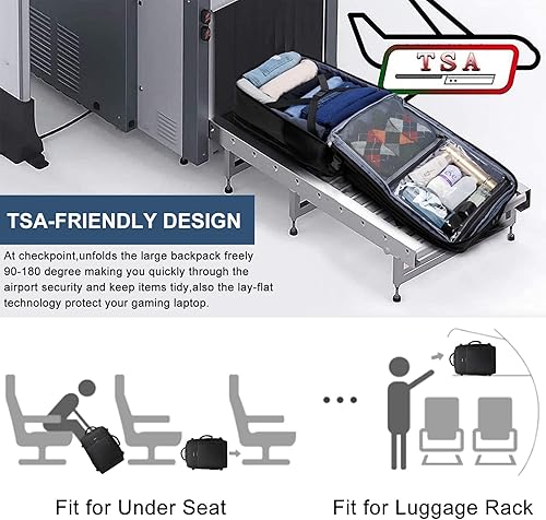 Vista 4 de BIKROD Mochila de viaje para mujer, mochila de transporte extra grande aprobada para vuelos de 45 L, mochila resistente para hombres de negocios