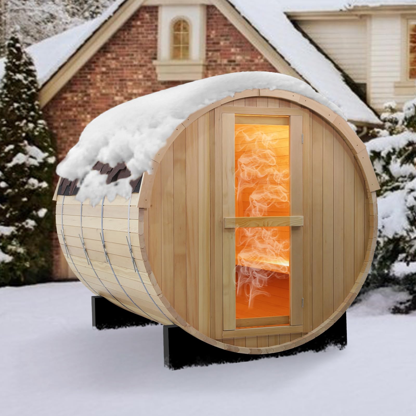 Smartmak Outdoor Wood Barrel Sauna Room