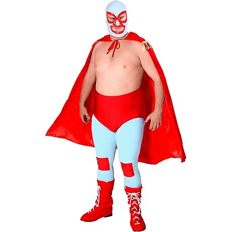 Plus Size Luchador Costume For Adults with Mask