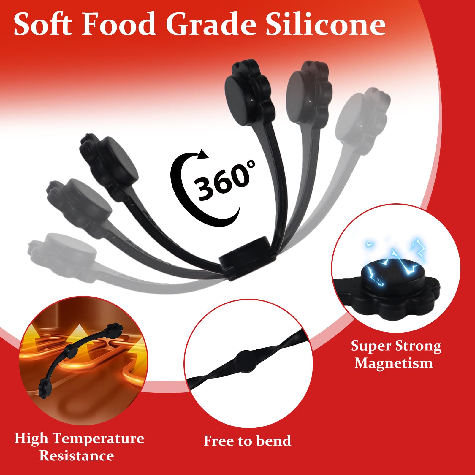 12Pcs Airfryer Magneet Siliconen Gesp Wordt Gebruikt om Bakpapier op Zijn Plaats te Houden om te Voorkomen Dat Het Loslaat Door Contact met Het Verwarmingselement, Geschikt Voor Airfryers (Rood 12Pcs Airfryer Magneet Siliconen Gesp Wordt Gebruikt om Bakpapier op Zijn Plaats te Houden om te Voorkomen Dat Het Loslaat Door Contact met Het Verwarmingselement, Geschikt Voor Airfryers (Rood