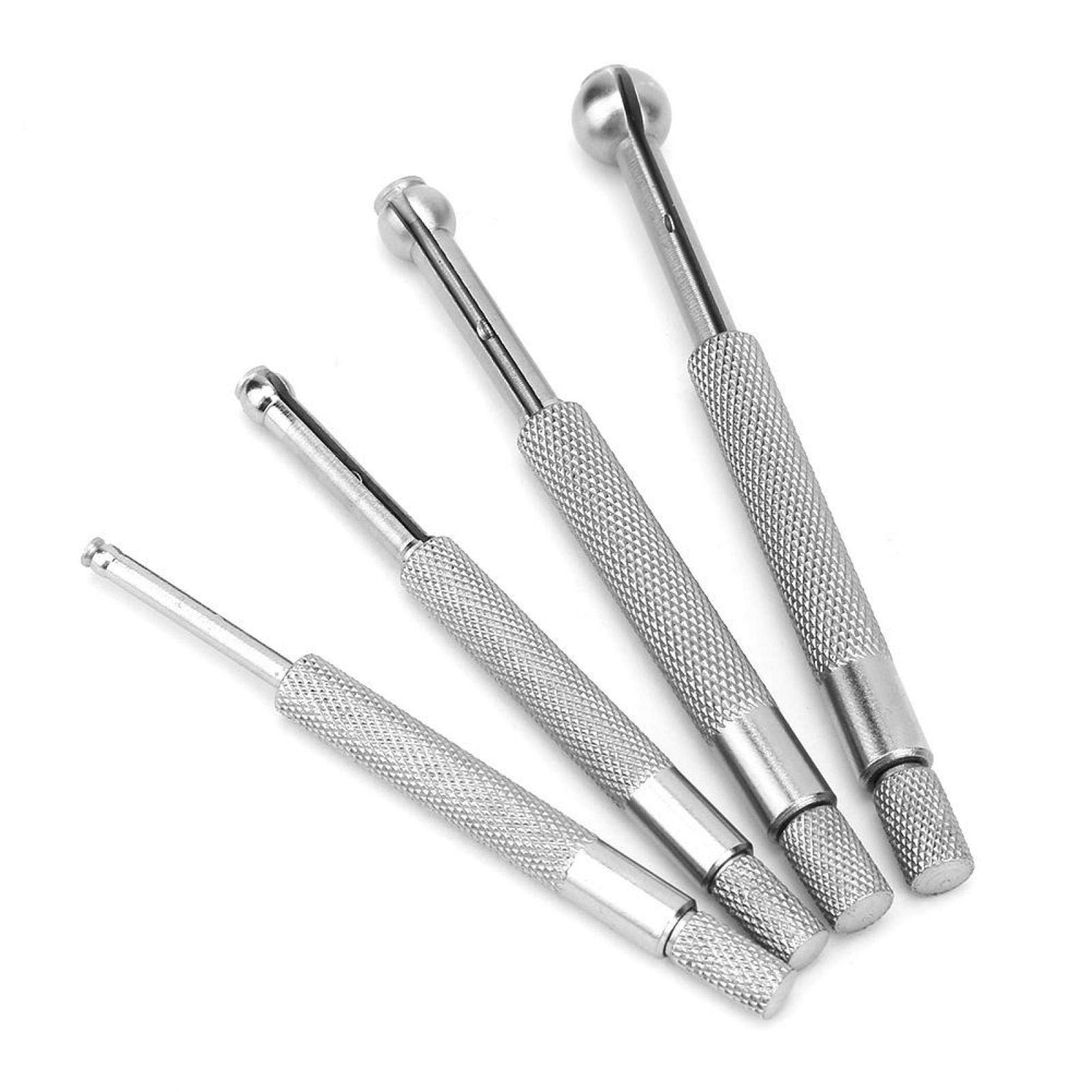 4Pièces Jauge d'alésage de trou télescopique, Jeu de jauges à petit trou, Type de bille réglable Acier au manganèse 3-13mm pour la mesure de petits trous, fentes et rainures