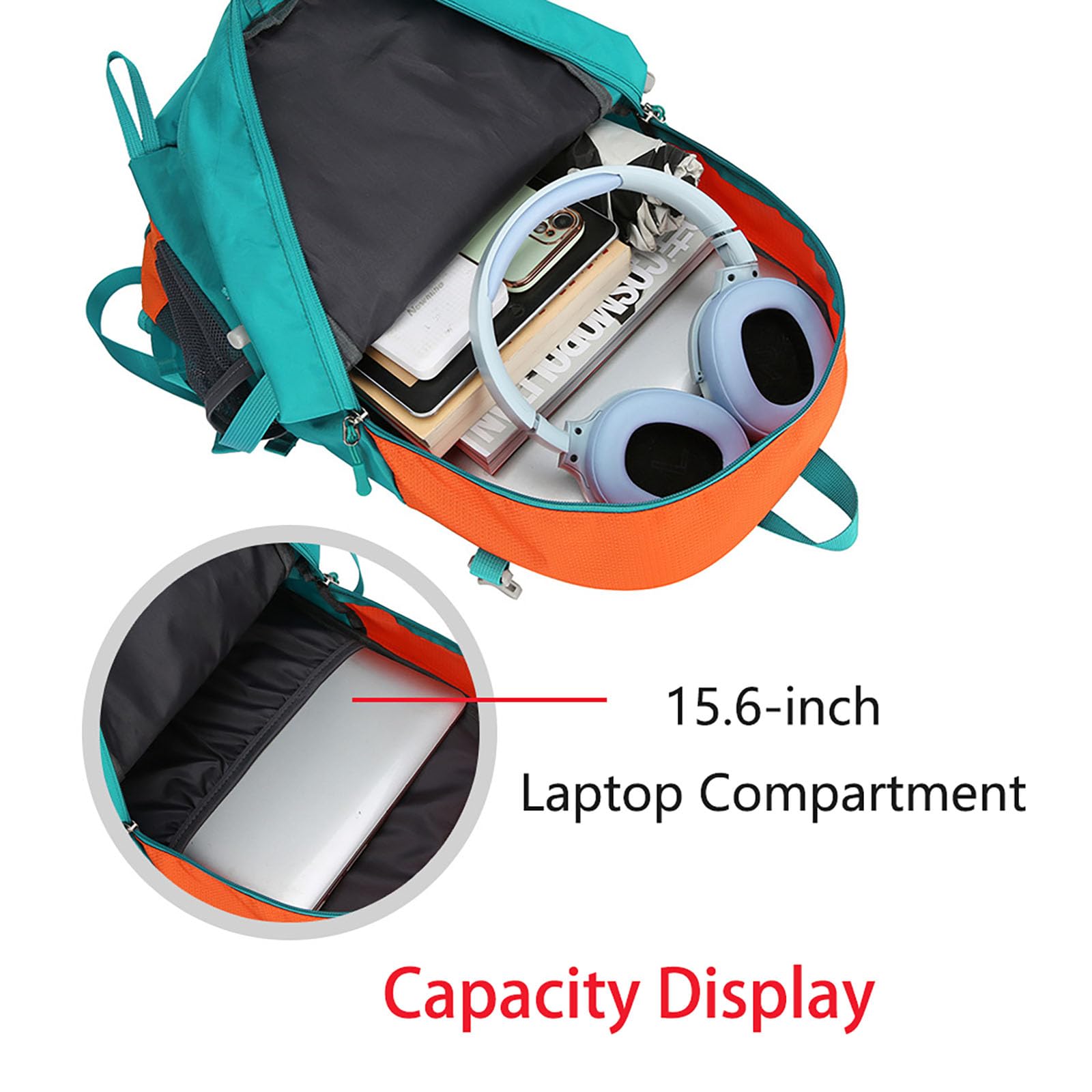 EKsma Sac à dos de randonnée léger et petit, sac à dos de camping en plein air étanche de 20 L, sac à dos de voyage, sac à dos de randonnée for femmes et hommes(Black)