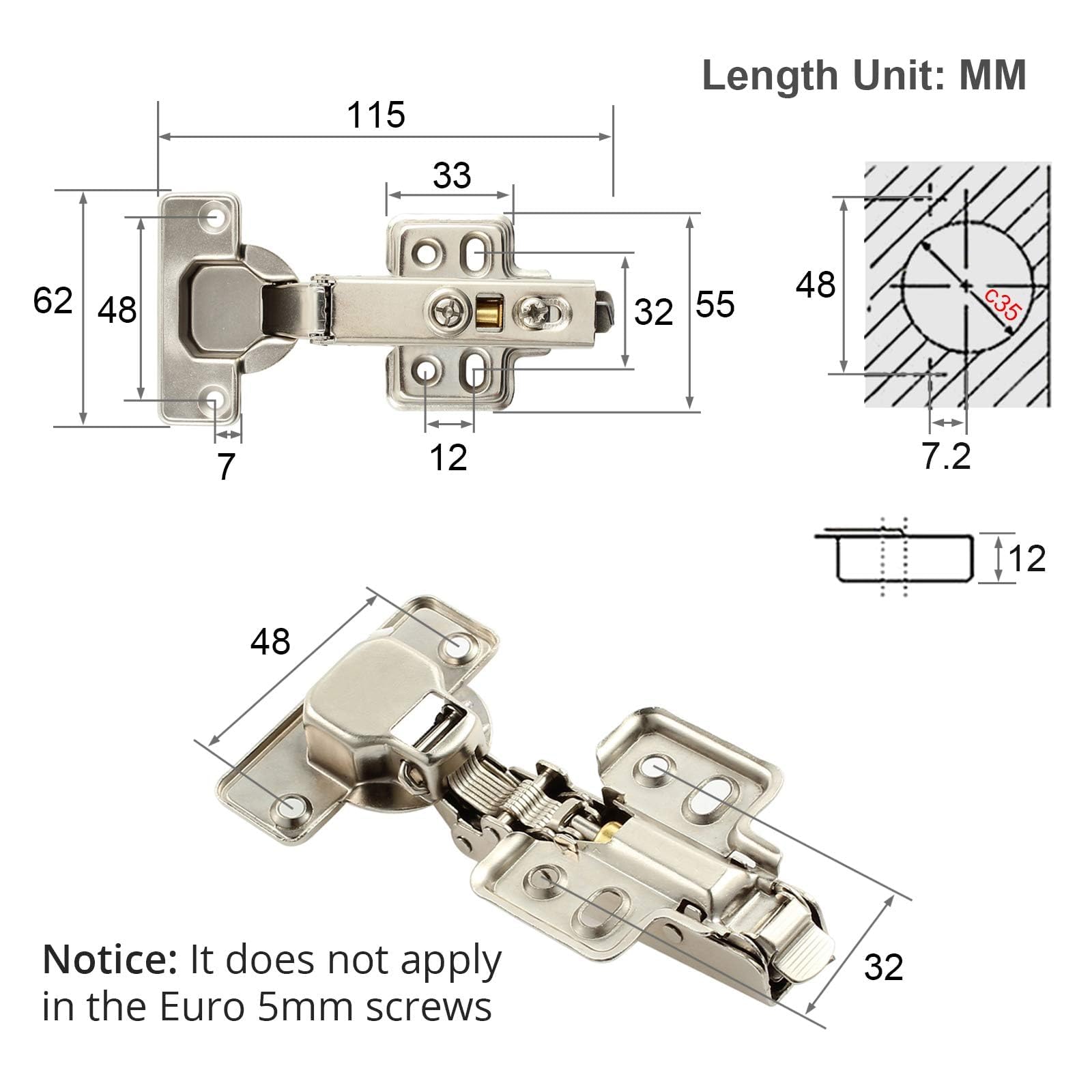 Justech 20 sztuk zawiasów szafkowych z zaczepem narożnym 110° z wbudowanym tłumikiem i płytą montażową 35 mm obudowa zawiasowa z wkrętami meblowymi zawias do szafy, szafy na ubrania