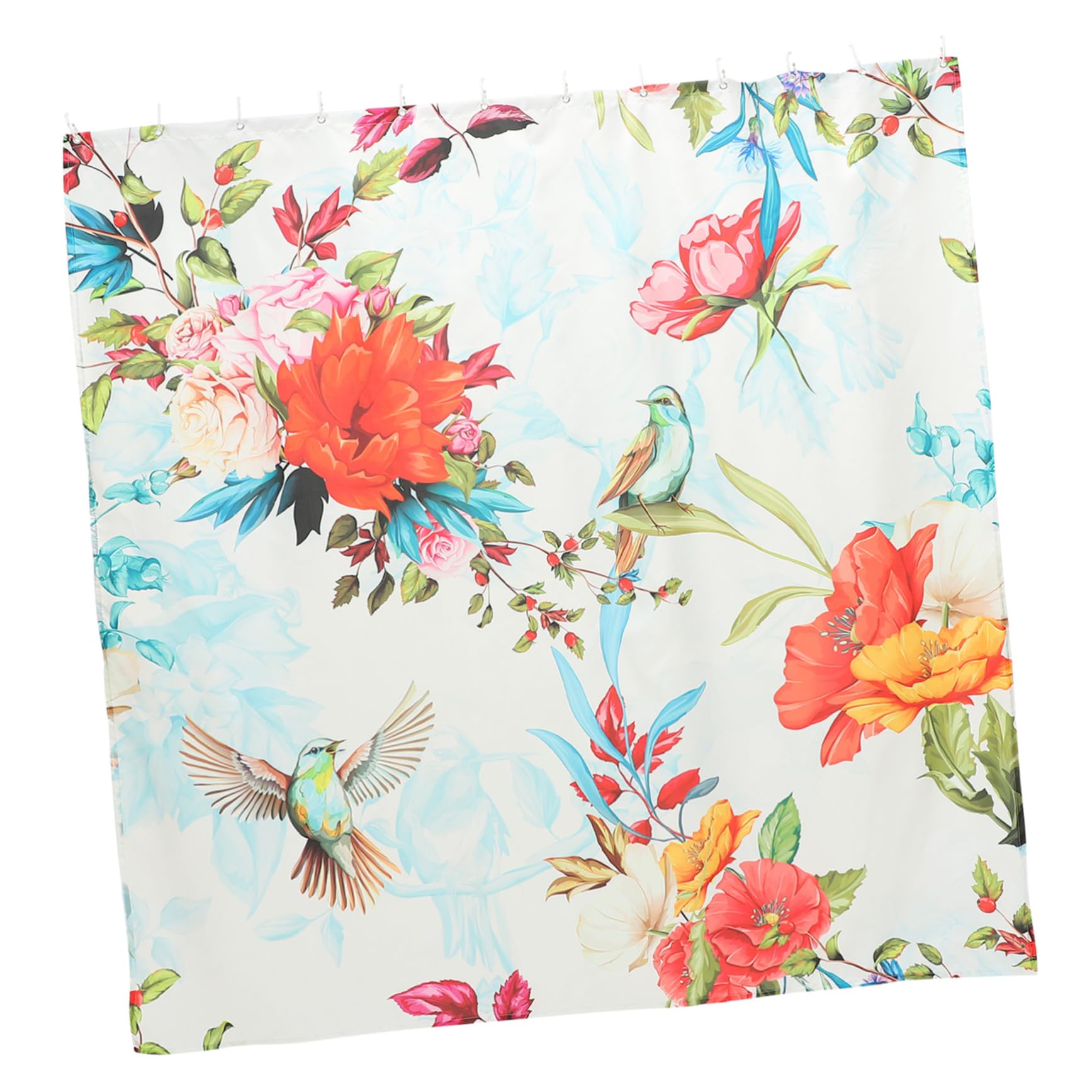 Finis les trous : Rideau de douche floral imperméable et sans perçage pour salle de bain