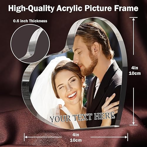 Miniatura 2 de Aeekdook Marcos de fotos personalizados, regalos del día de la madre, marco de fotos acrílico con texto, regalos de fotos personalizados para