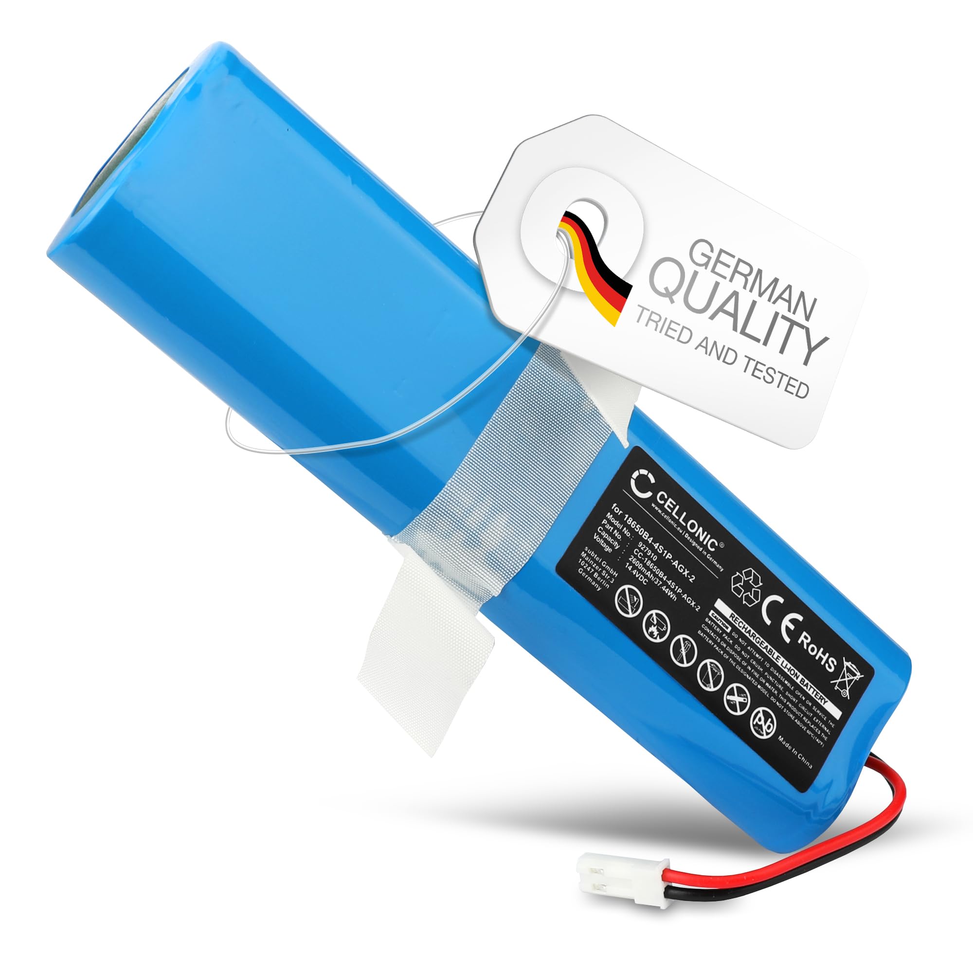 CELLONIC, Battery for Vacuum cleaner compatible with ILIFE X750, Pro V3s, 18650M26-4S1P-AGX-8, V50 (14.4V, 2600mAh)