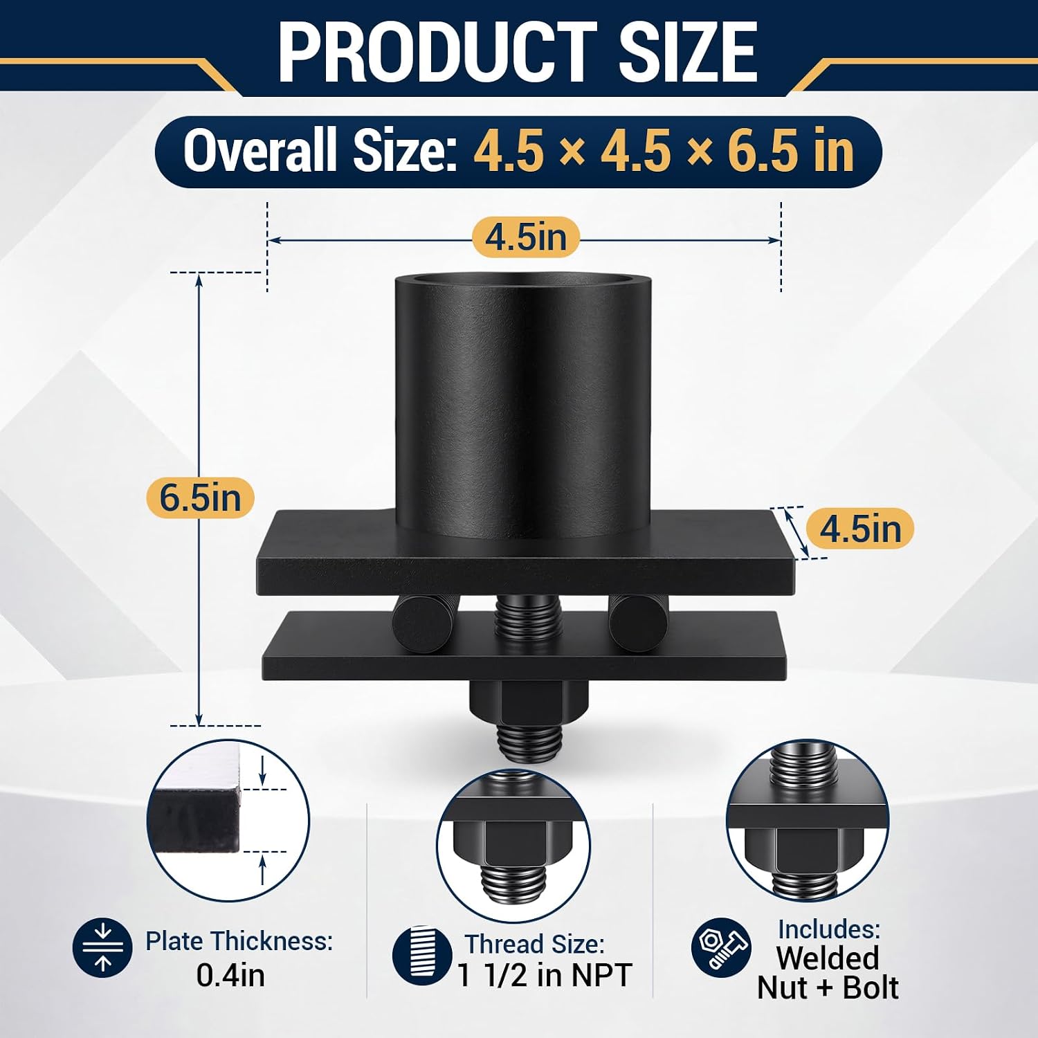 1 Pcs Shipping Container Light Pole Holder Mount Heavy Duty Steel Mounting Bracket Adjustable Container Light Fixture Hardware No-Drill Installation for Lights Cameras Flags Roof Wall