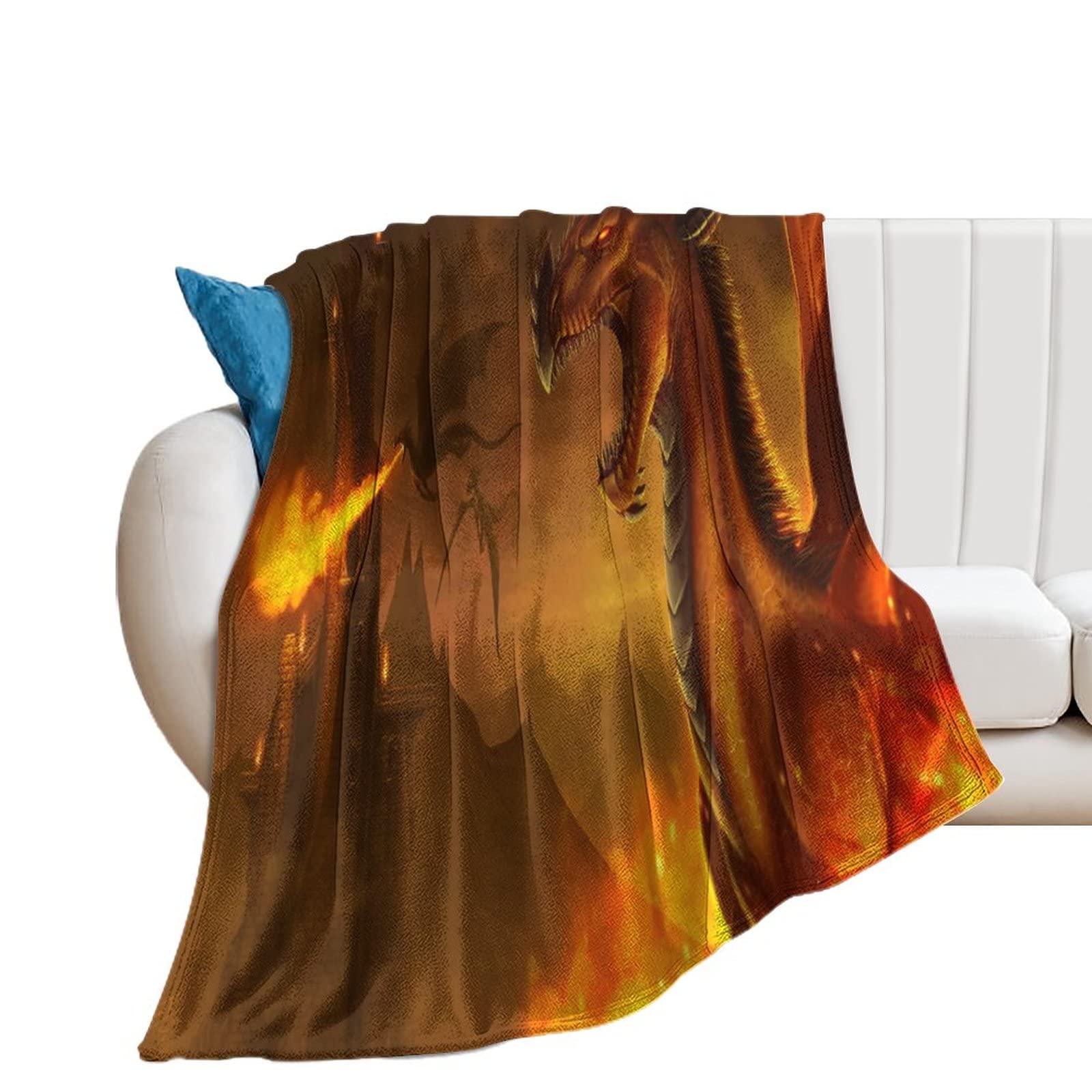 Couverture anti-boulochage dragon abstrait plaid chaud pour canapé 150x200
