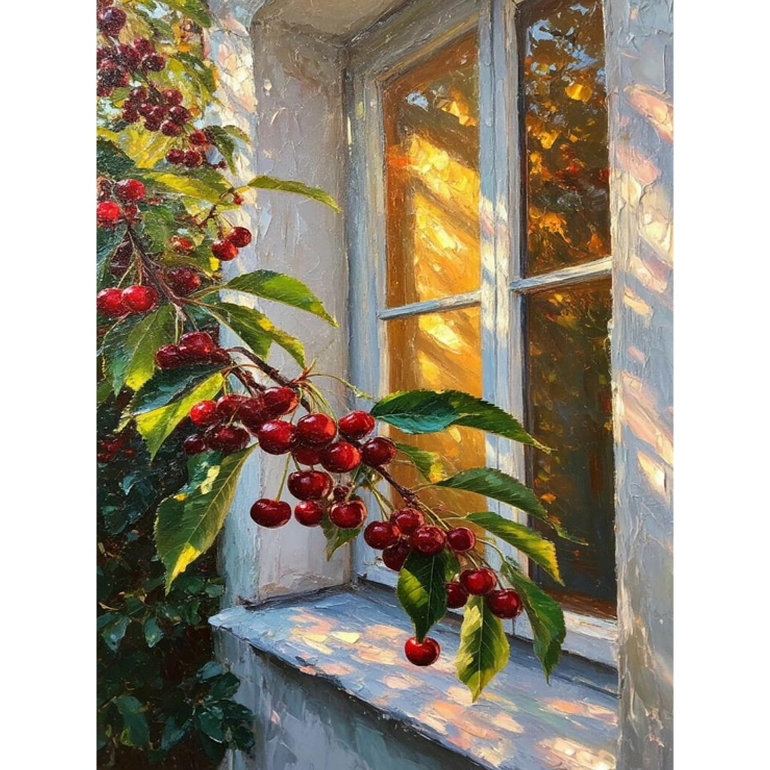 Yveszomi Paint by Nnumbers for Adults-Cherry Tree Painting by Numbers for Adults,DIY Oil Adult Paint by Numbers Canvas Kits Perfect for Gifts and Home Decor 12x16in — image 1