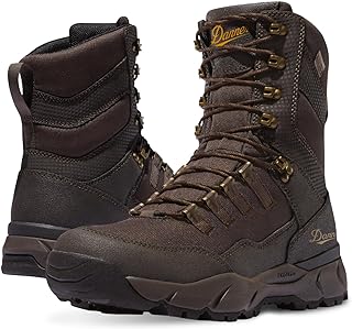 Danner Vital 8” Waterproof Hunting Boots for Men - Abrasion-Resistant Leather & Textile Upper, Shock-Absorbing Footbed & Non Slip Traction Outsole
