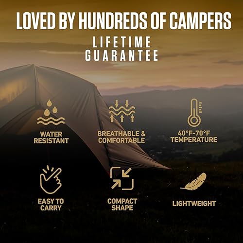 Vista 28 de VENTURE 4TH - Saco de dormir para mochilero, ligero, cálido, pero también para tiempo frío, para adultos, niños o parejas, ideal para senderismo