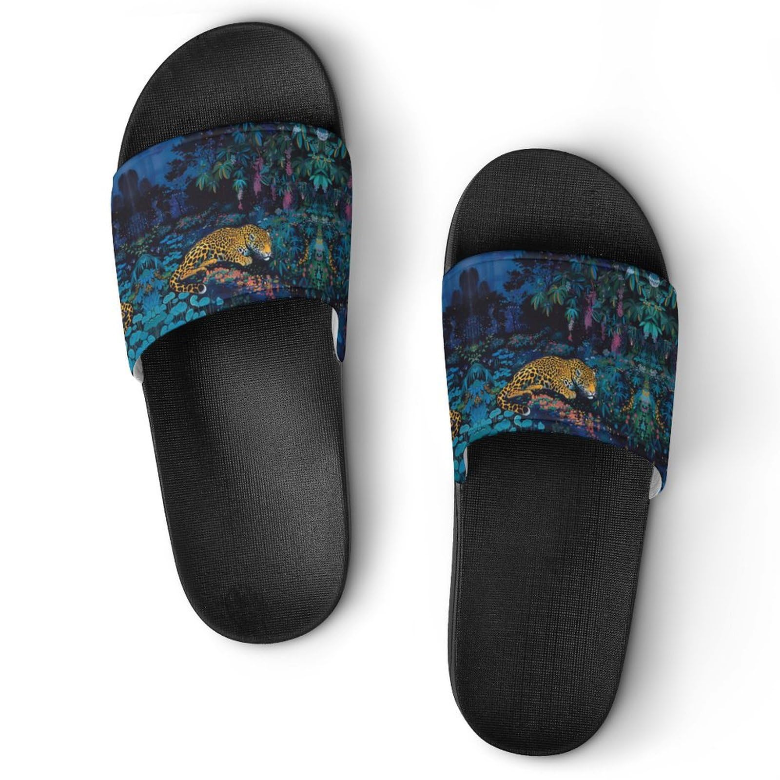 Chaussons léopard pour homme et femme - Pantoufles douces d'intérieur - 8
