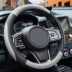 Funda Volante Kia Sportage Funda Volante Coche Universal - Funda Volante Cuero Cubierta Suave del Funda Volante Coche de Microfibra 37-38cm, Antideslizante, Transpirable, Negro con Gris