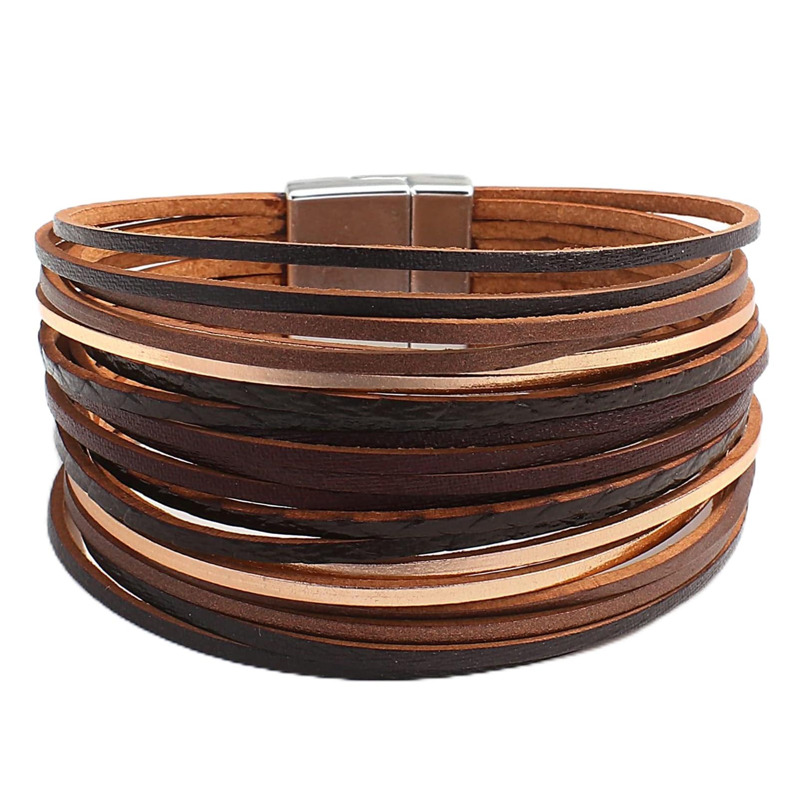 Fesciory Leather Wrap Bracelets for Women, Boho Western Layered Jewelry