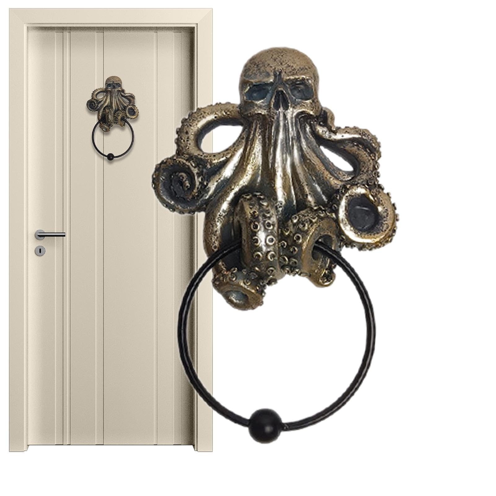 Amazon.co.jp: ゴシックドアノッカー|装飾タコドラゴン樹脂|ホーム
