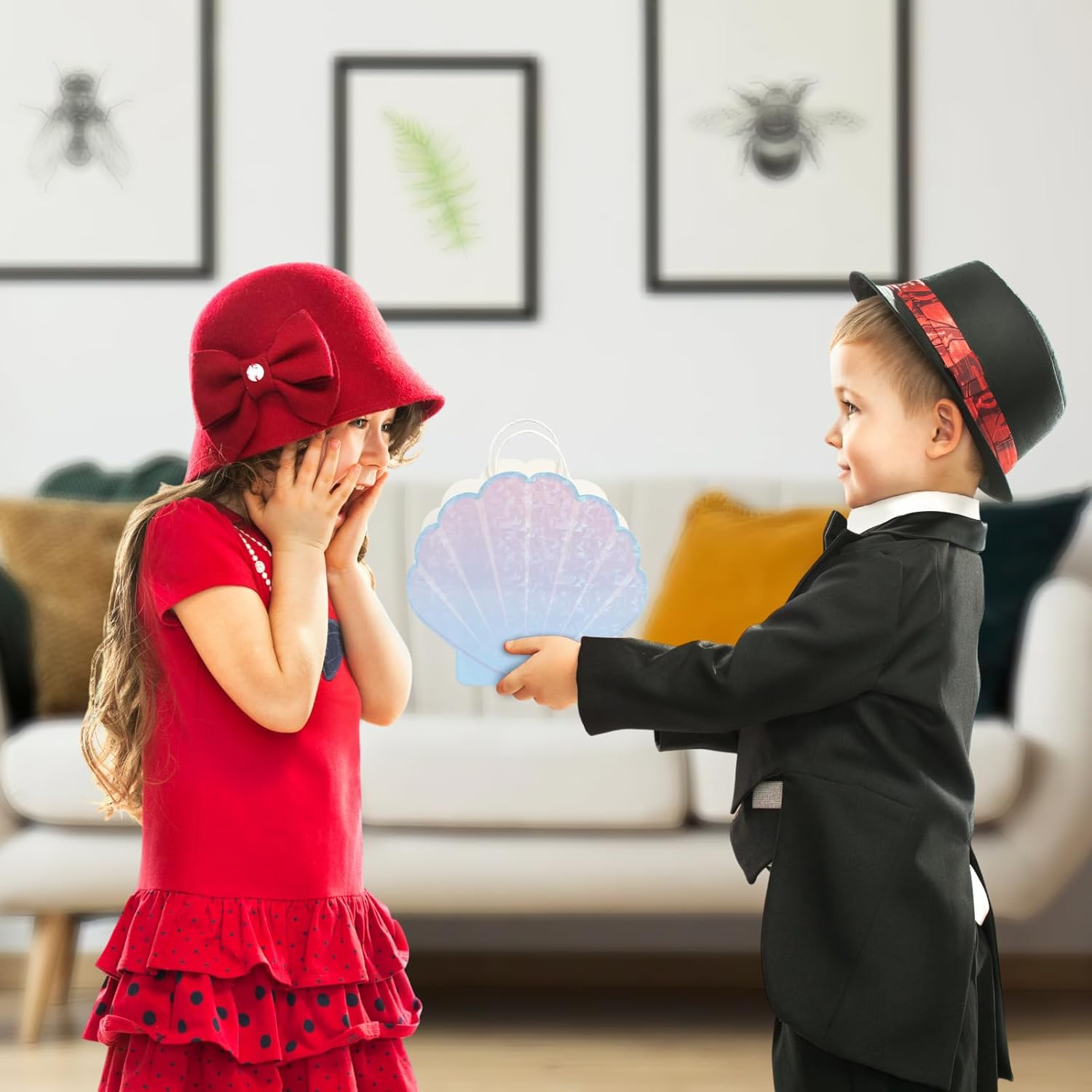 Jopffol 12 Pack Mermaid Party Favor Bags – Seashell Gift Bags for Under the Sea Birthday Decorations, Ocean Theme Goodie Bags, Summer Beach Party Supplies - Image 6