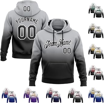 Fanscustom Custom Gradient Baseball Hoodies Personalized Stitched Name Number Novelty Sweatshirts Sports Team Uniforms