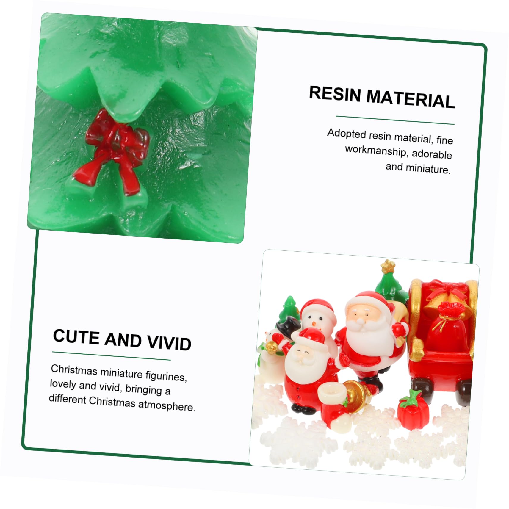 27pezzi Mini Decorazioni Natalizie in Resina Ornamenti Natalizi Forma Di Cartone Animato Micro Paesaggi Natalizi Pinzette Adatte Per Artigianato Natalizio Fai Da Te