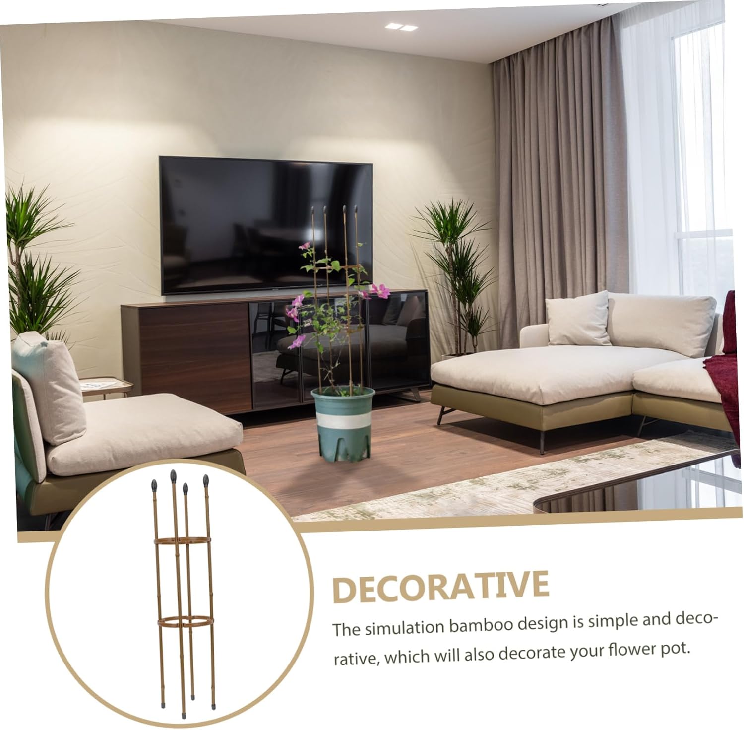 Flower Climbing Frame Rack Imitation Bamboo Support Stand Garden Decor