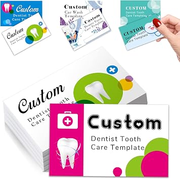 Custom Business Cards Customize Personalized Printable with Logo Picture for Small Business Women Men Waterproof Front and Back Tooth 100 200 500 1000