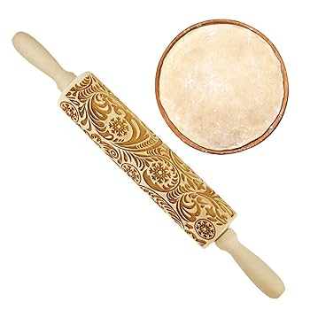 Amazon｜エンボス麺棒,スノーフレークつるパターンの小さな麺棒