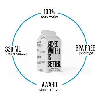 Boxed Water Purified Water, Plant-Based Cartons, 11.2 Oz, 24-Pack